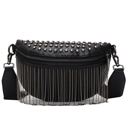 Tassel Leather Crossbody Chest Bag Women Waist Bag Woman Chest Bag Travel Pack
