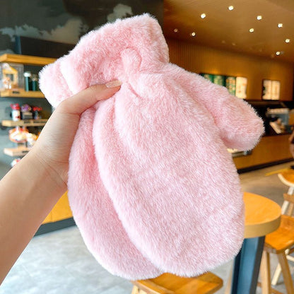 Women Thicken Plush Gloves Solid Color Soft Fluffy Girls Winter Hand Warmer Mitt