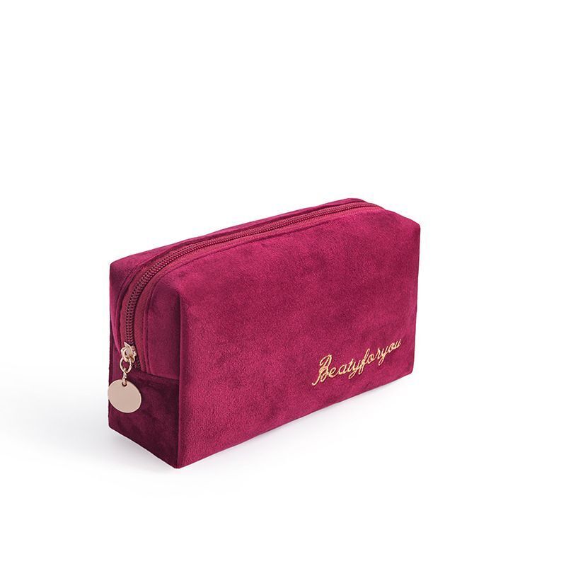 Cosmetic Bag Soft Velvet Make Up Storage Toiletry Package Travel Organizer Pouch
