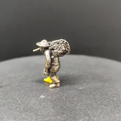 Copper Bonsai Suiseki Micro Landscape Decoration：woodcutter