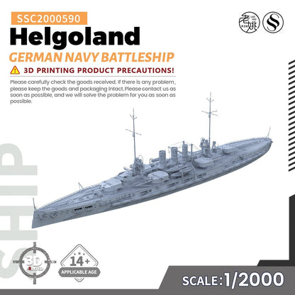 SSMODEL SSC2000590 1/2000 Military Model Kit German Navy Helgoland Battleship