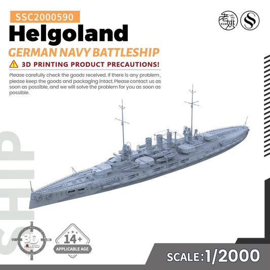 SSMODEL SSC2000590 1/2000 Military Model Kit German Navy Helgoland Battleship