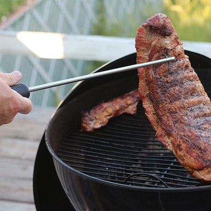 Meat Hook Stainless Steel BBQ Grilling Wood Handle Skewers Set Tools Accessories