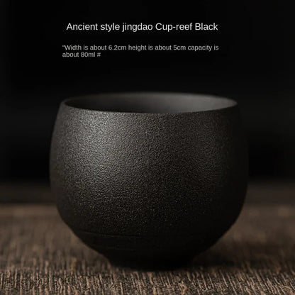 Japanese Style Handmade Stoneware Tea Cup Kung Fu Tea Set Ancient Style Cup
