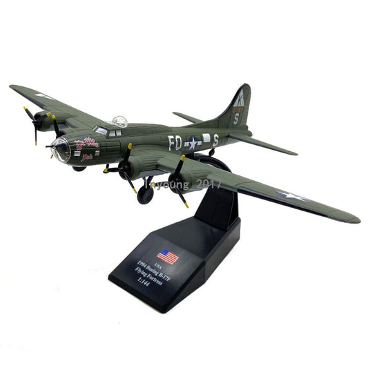 1/144 WWII US Boeing B-17F Flying Fortress Plane Model Diecast Airplane Model