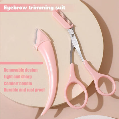 Eyebrow Trimmer Grooming Scissors Eyelash Thinning Shears Brow Shaping Tool Set
