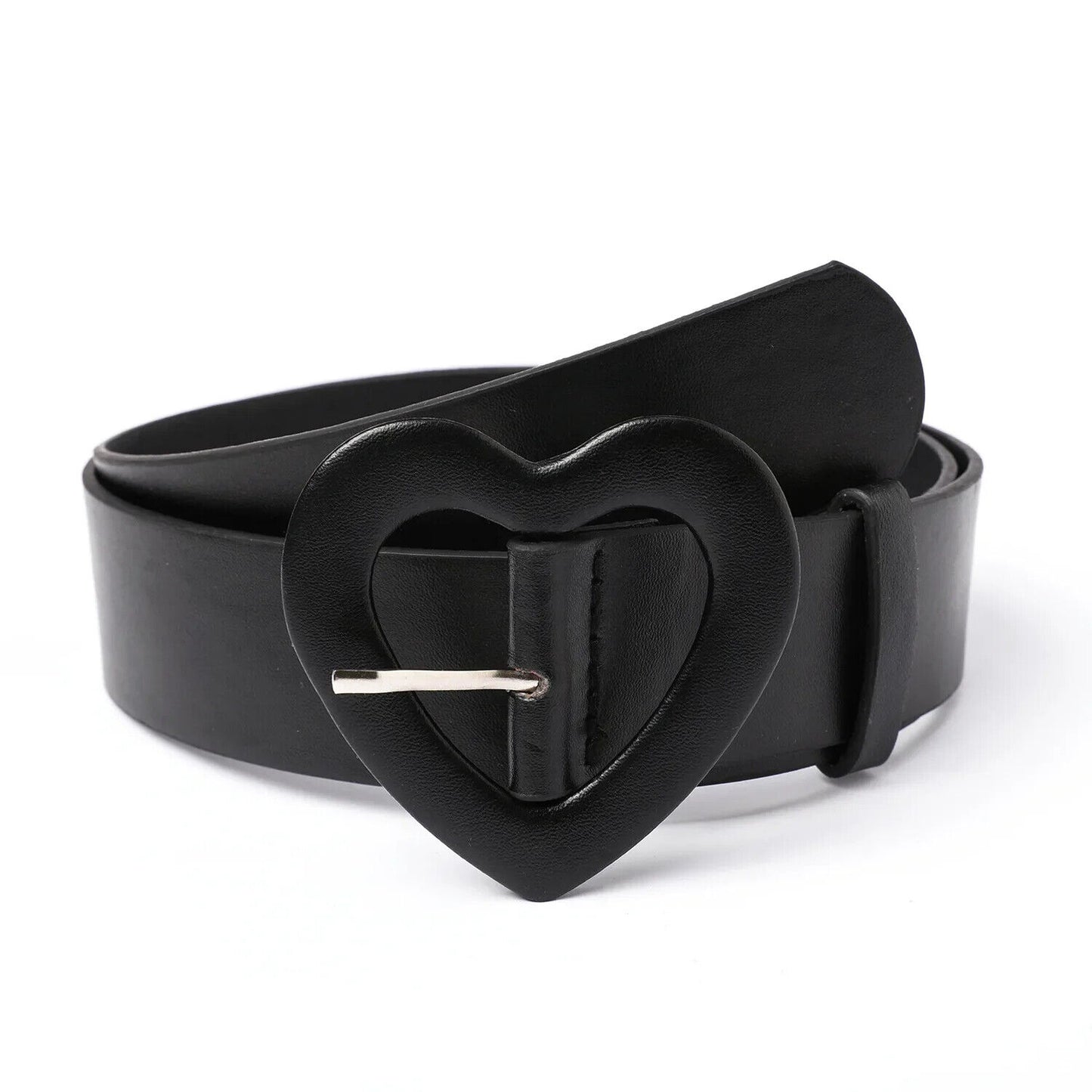 Women Belts Wide Leather Heart Buckle Button Decoration Skirt Fashion Waistbands