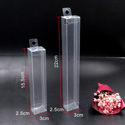 25X Clear Plastic PVC Box with Hang Hole Gift Favour Boxes Retail Shop Display