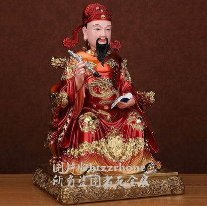 12" Resin Wenchang Dijun Emperor Statue King God Culture Student Gift Decor