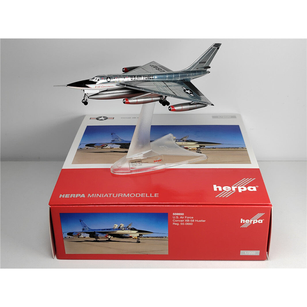 1:200 Herpa U.S. Air Force Convair B-58 Hustler Aircraft Diecast Airplane Model