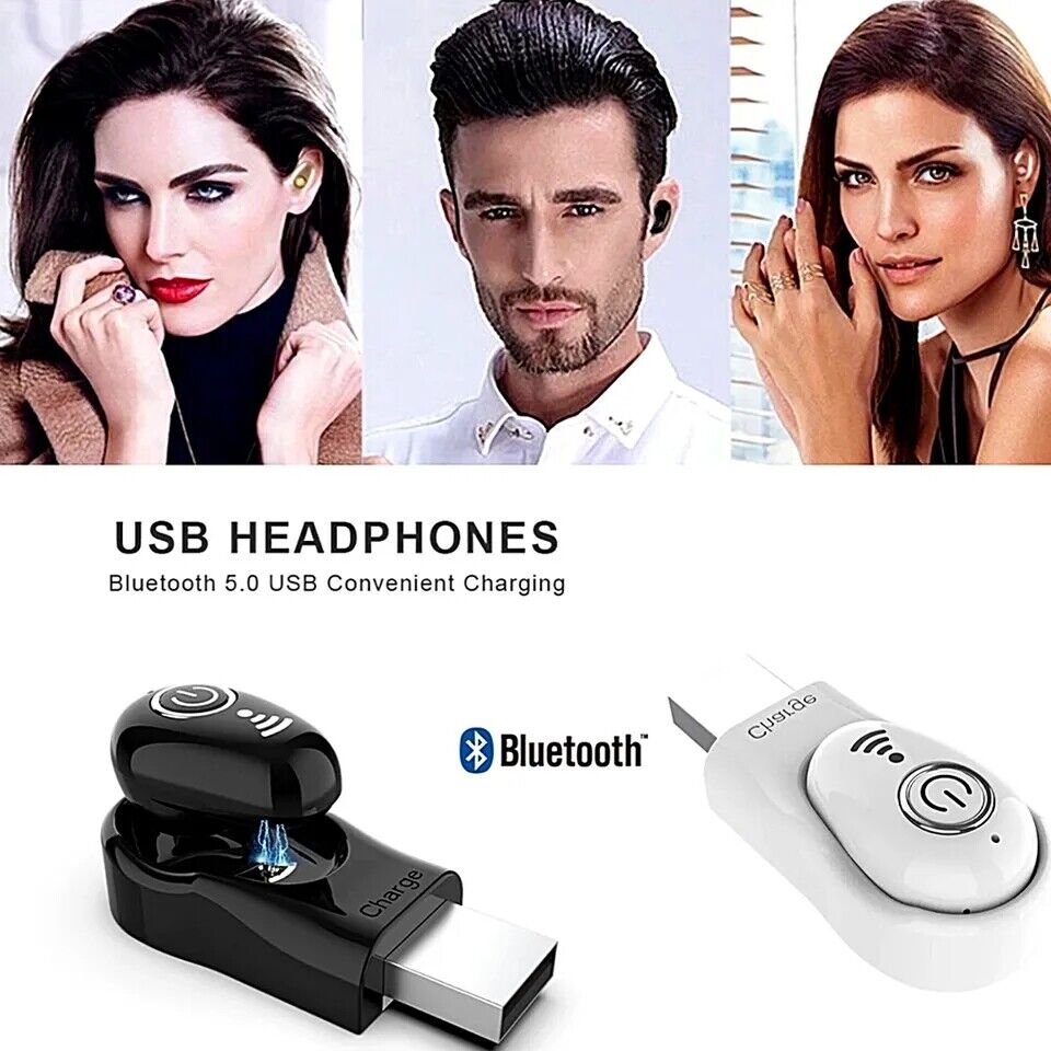 Mini Wireless invisible Bluetooth Single Headphones HIFi In-Ear Earbuds Earphone