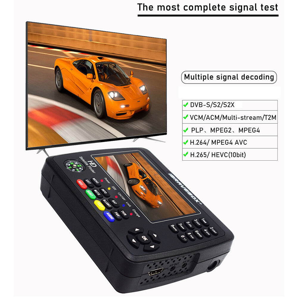 iBRAVEBOX V10 Finder TV Signal Finder -S//S2X H.265 Digital H8O0 Finder Max