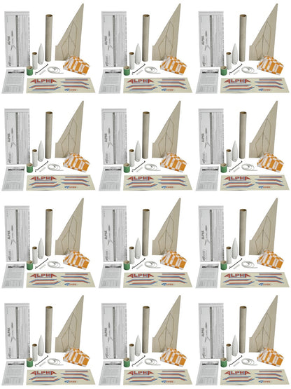 Alpha Rocket Bulk Pack, Includes 12 Model Rocket Kits (Intermediate Skill Level)