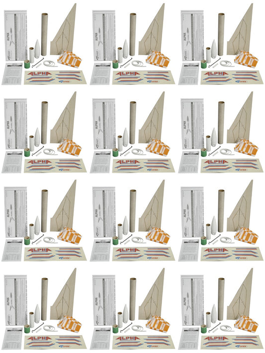 Alpha Rocket Bulk Pack, Includes 12 Model Rocket Kits (Intermediate Skill Level)