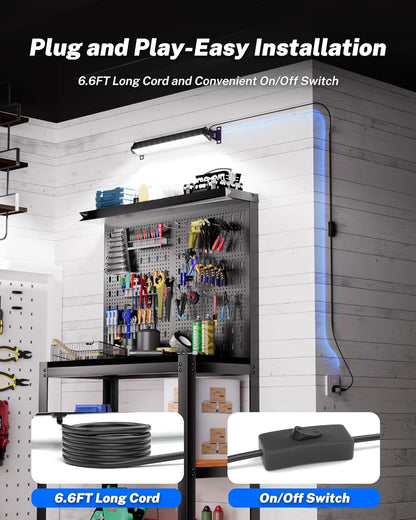 1 Pack LED Shop Light, 40W 5400LM Plug in Garage Lights with 6.6FT Long Power Co