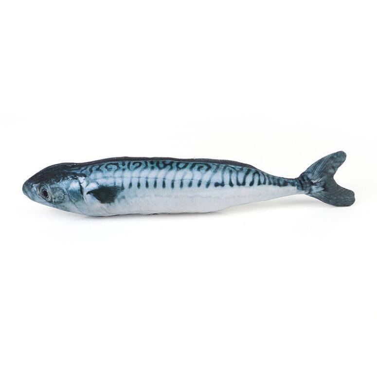 Fish Shape Pet Cat Chew Toy with Catnip Teaser Stuffed Kitten Pillow Scratching