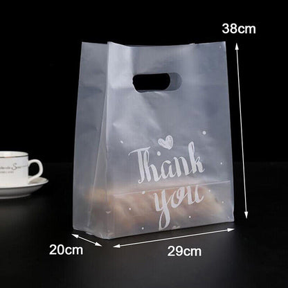 50pcs Thank You Plastic Candy Gift Bags Shopping Bags Wedding Wrapping Bags!