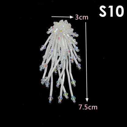 Tassel Nail Bead Cloth Paste Bag Earrings Jewelry Accessories Patch DIY Material