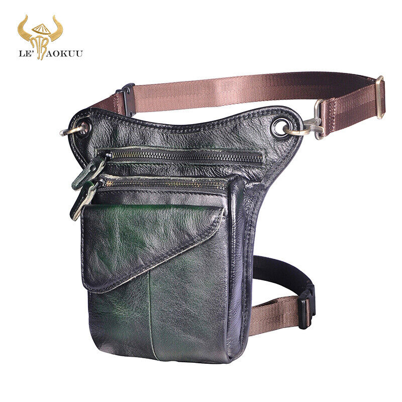 Real Leather Casual Shoulder Messenger Bag Fashion Waist Belt Pack Drop Leg Bag