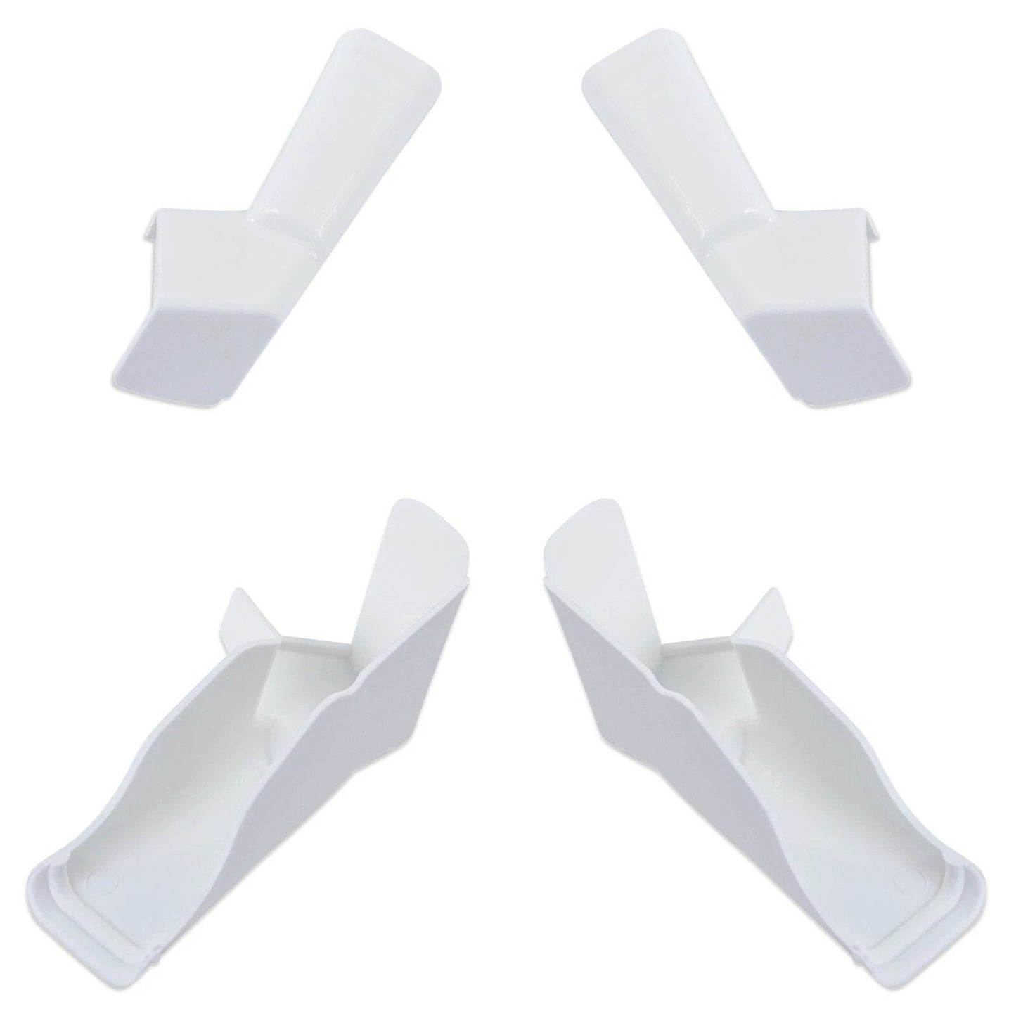 White RV Gutter Spout Set 4pcs Long Version For Camper Prevents Water Streaks
