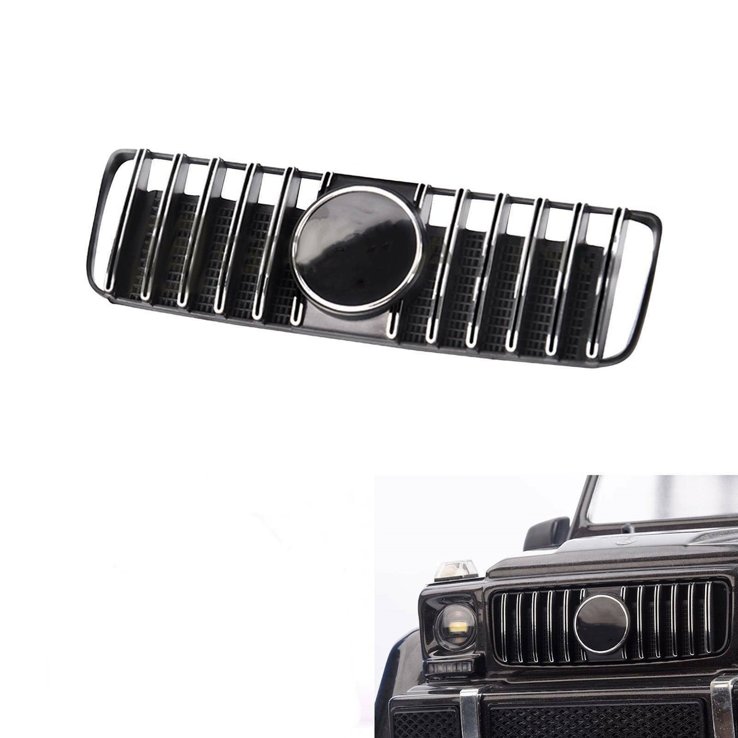 RC Car Chrome Black Radiator Grille Front Face Net For TRX4 G500 TRX6 G63