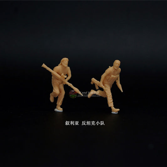 1/72 1/64 1/87 Syrian Anti-tank Squad 2-persons Unpainted Model Ornament
