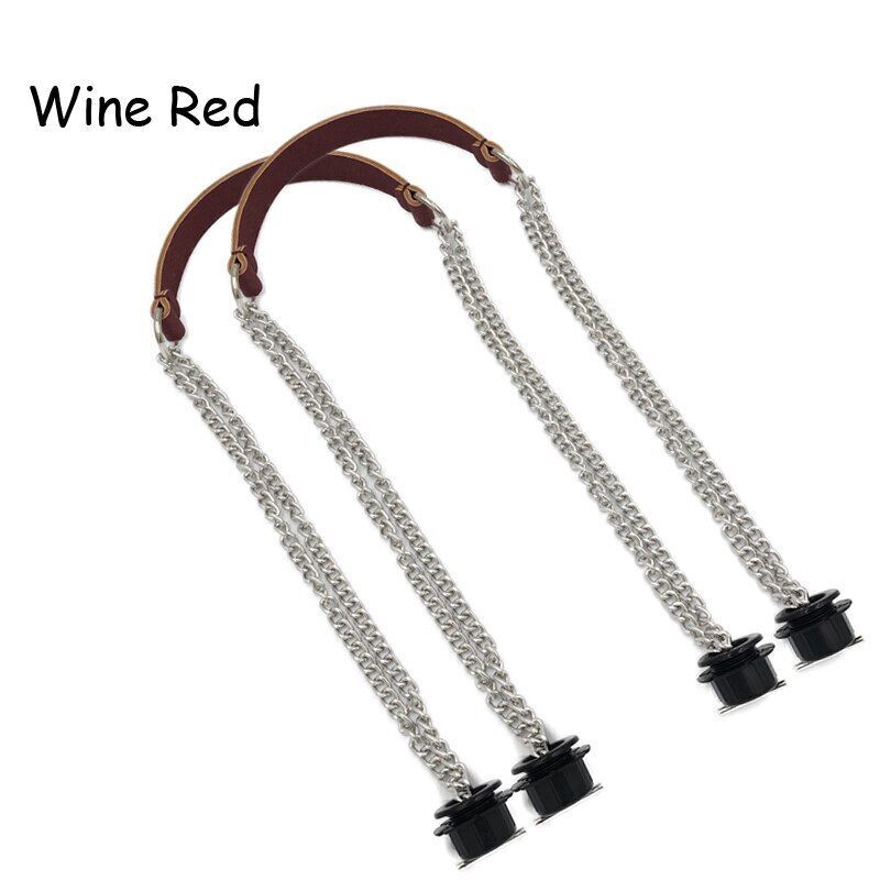 Synthetic Leather Chain Handle Silver Aluminum Handle Bag Handbag Accessories