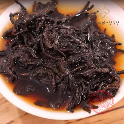 357g Ripe Pu'er Cake Yunnan Menghai Ancient Tree Qizi Grade Compressed Tea