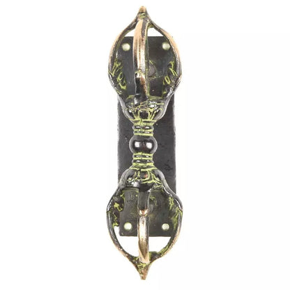 Set of 2 Antique Look Green Patina Brass Handcrafted Door Handle