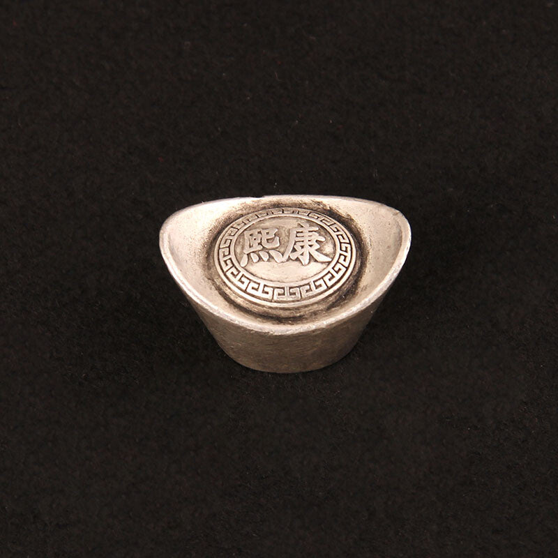 Silver Ingot Ornament Solid Antique Five Emperors Household Treasure Pot