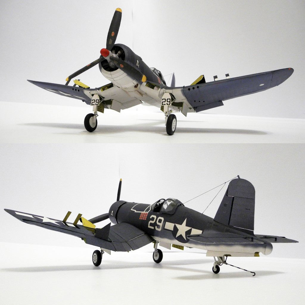 3D 1/33 US F4U-1A Pirate Ship-Borne Fighter Paper Military Model DIY Unassembled