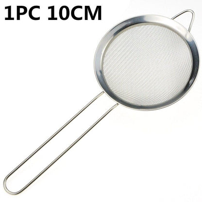 Fine Mesh Strainer Set of 3 Stainless Steel Sieve with Nut Milk Bag Sifter Metal