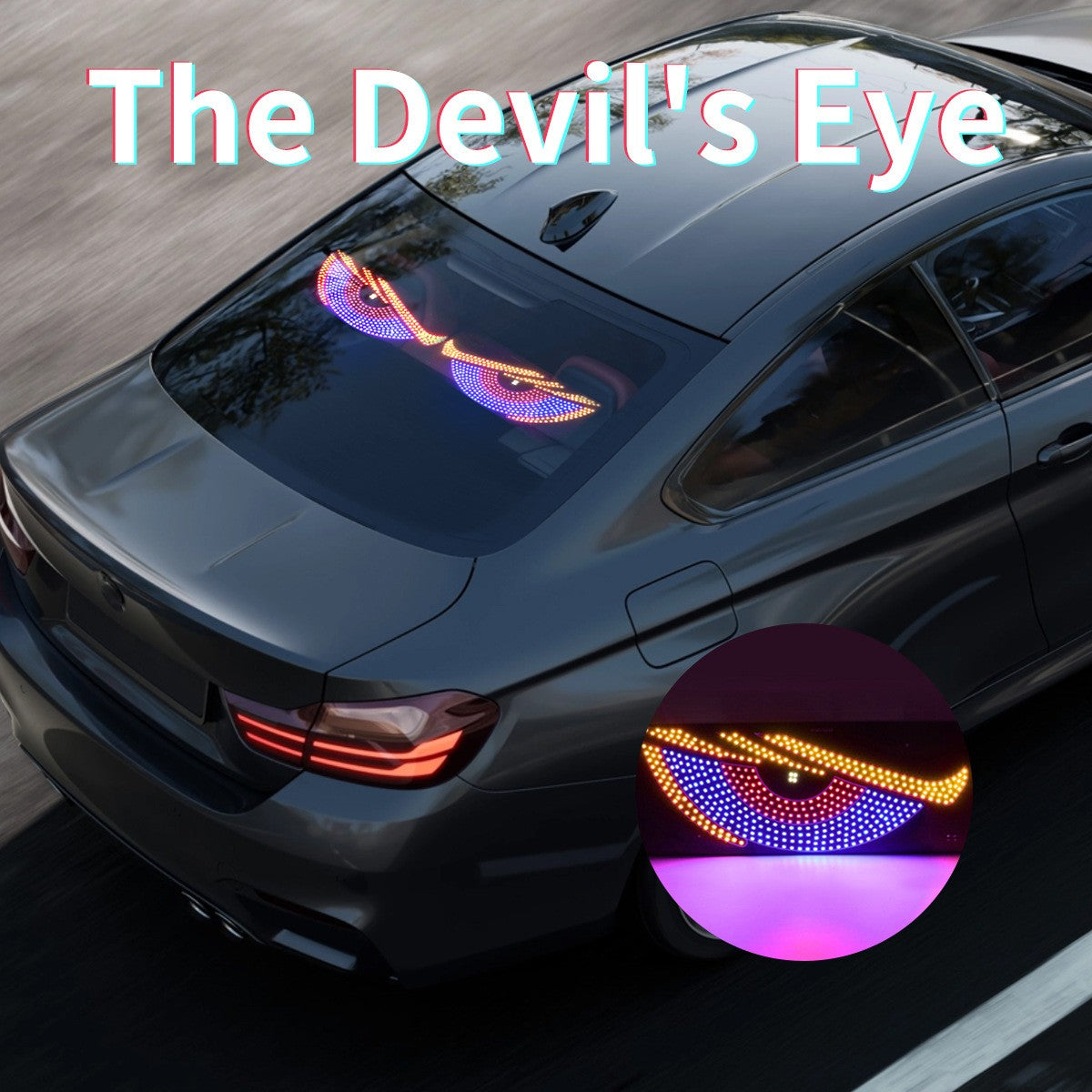 Car usb dynamic devil's eye light sticker car led display decorative light