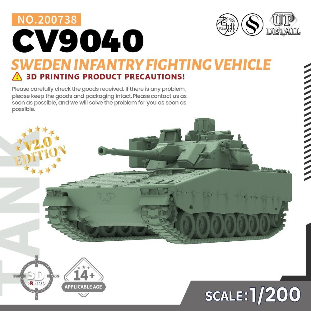 SS200738 1/200 Military Model Kit Sweden CV9040 Infantry Fighting Vehicle