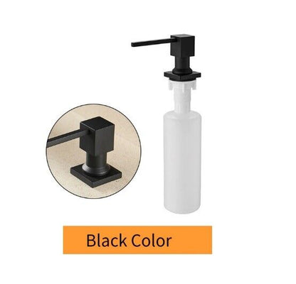 Deck Mounted Kitchen Soap Dispensers 400ml Square Pump Chrome Finish Counter Top