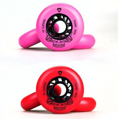 8 Pcs Skating Wheels 90A Sliders Inline Skates Slide Pink Red Blue Green 72/76mm