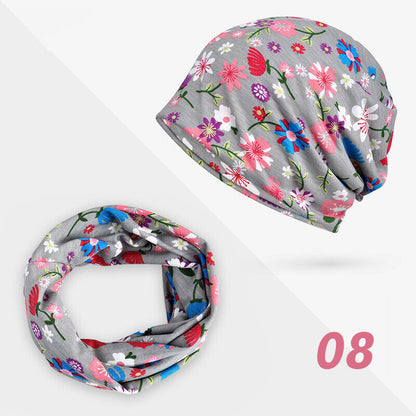 Women Floral Baggy Slouchy Beanie Hat Headwear Scarf Snood Hat Cancer Chemo Caps
