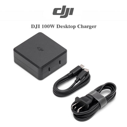 DJI 100W Desktop Charger – Dual USB‑C Fast Charge for Mavic 3/Air 3/Avata