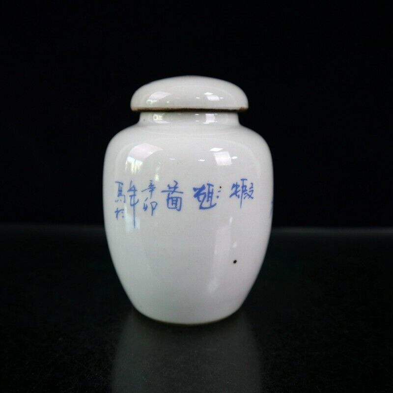 Old Chinese Pots Blue and White Porcelain Hand Painted Shrimp Jar