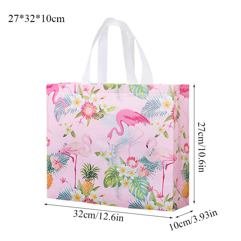 Non-woven Fabric Flamingo Shopping Bags Reusable Pouch Travel Storage Carry Tote