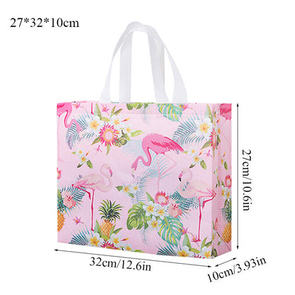 Non-woven Fabric Flamingo Shopping Bags Reusable Pouch Travel Storage Carry Tote