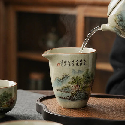Ceramic Pottery Fair Cup Chinese Kung Fu Tea Vintage Zen Tea Sea Teacup Teaware