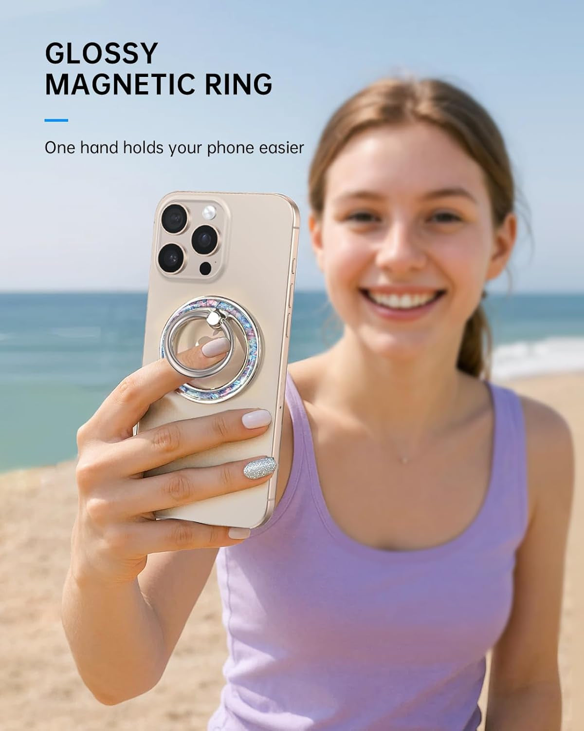 Phone Ring Holder Compatible with Magsafe - Magnetic Cell Phone Grip Magnet Remo
