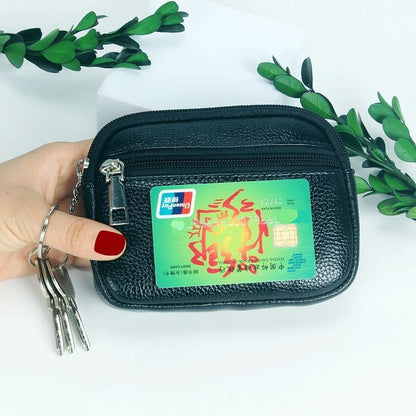 Women Wallet Leather Purse Card Holder Coin Clutch Zipper Keychain Bag 14*4*11CM