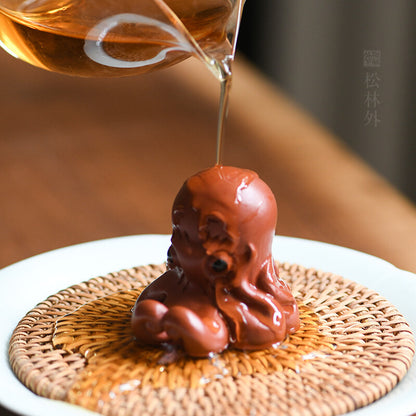 Handmade Creative Octopus Tea Pet Zisha Dahongpao Clay Holder For Lid Of Tea Pot