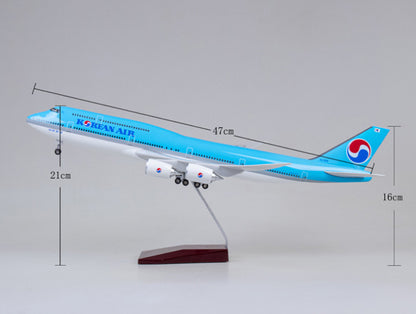 47CM 1:160 KOREAN AIR BOEING 747-8 Airplane Landing Gears Resin Aircraft Model