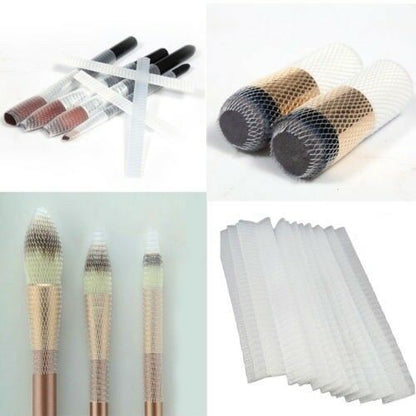 50* White Makeup Brush Mesh Cover Cosmetic Brush Protector Net Sleeve Guards G