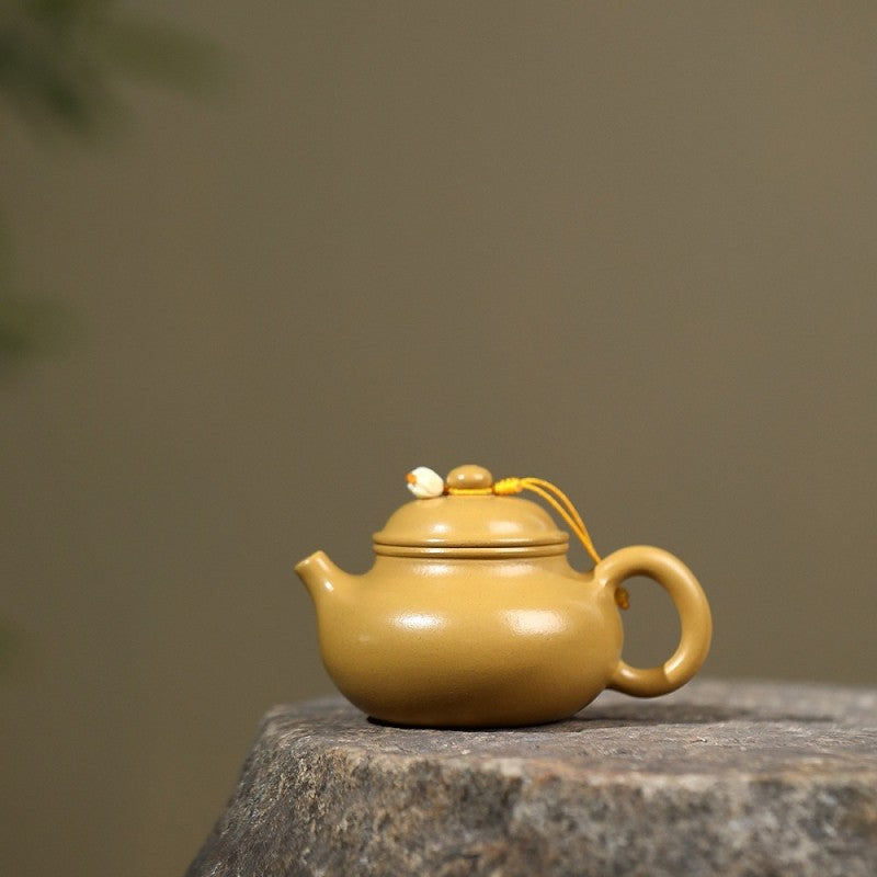 Yixing Zisha Tea pot Handmade Original Golden Zhuni Clay Rong Tian Compact Size