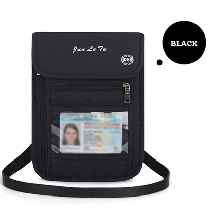 RFID Blocking Passport Holder Travel Wallet Bag Anti-theft Security Neck Pouch
