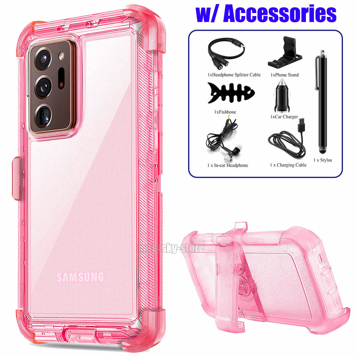 Clear Case For Samsung Galaxy Note20 Ultra 5G Clip Rubber Cover / Accessories